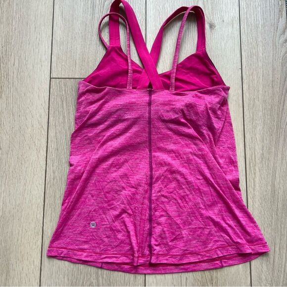 Lululemon Run For Gold Tank Hot Pink Magenta Running Tank Top Sports Bra Size 8 - Picture 11 of 13
